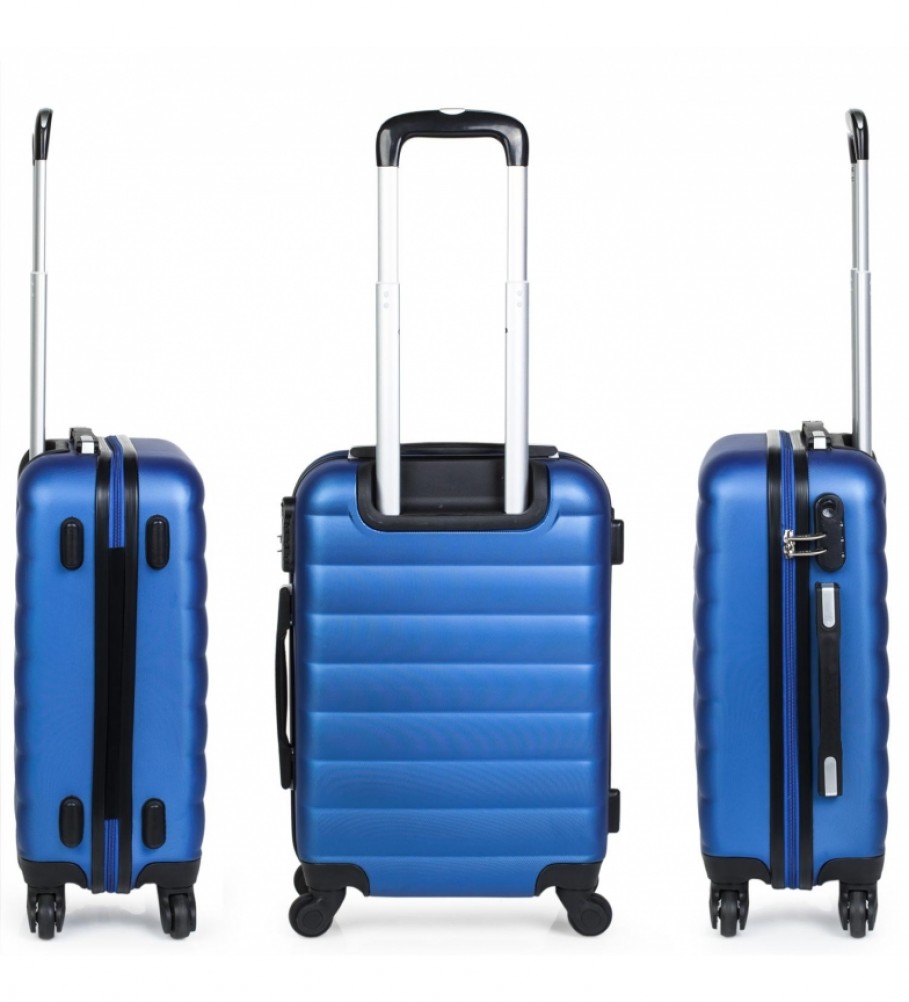 Mala de cabine rígida ITACA com 4 rodas, modelo 71250, azul - 55x38x20cm -