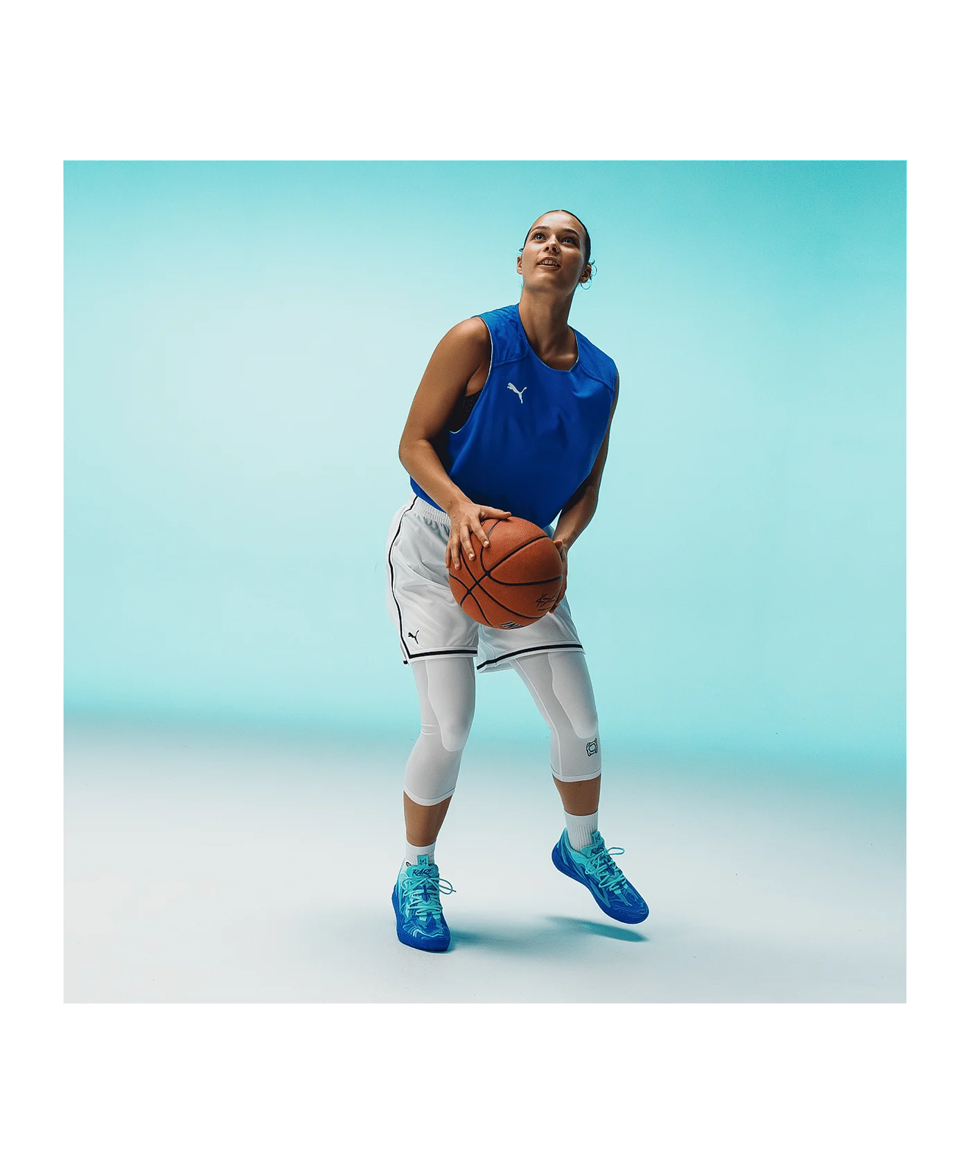 PUMA Hoops Team 3/4 Tight Weiss F02
