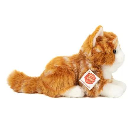 Teddy Hermann Katze liegend rot getigert 20 cm