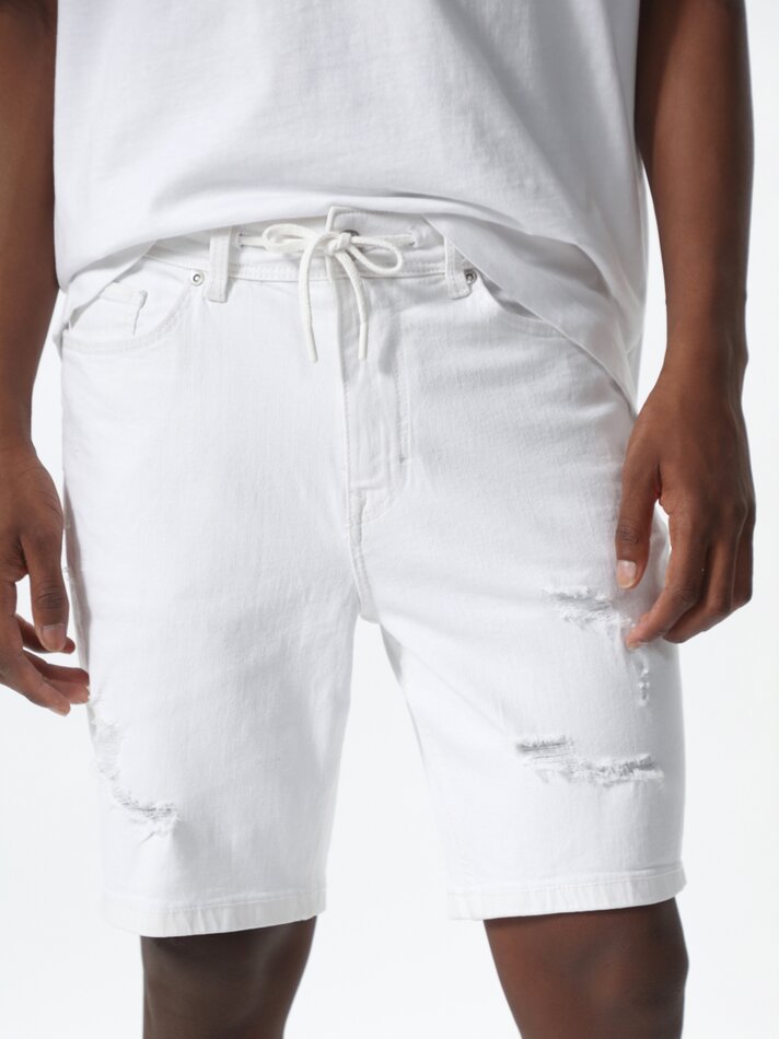 Bermuda jeans skinny stretch - Branca