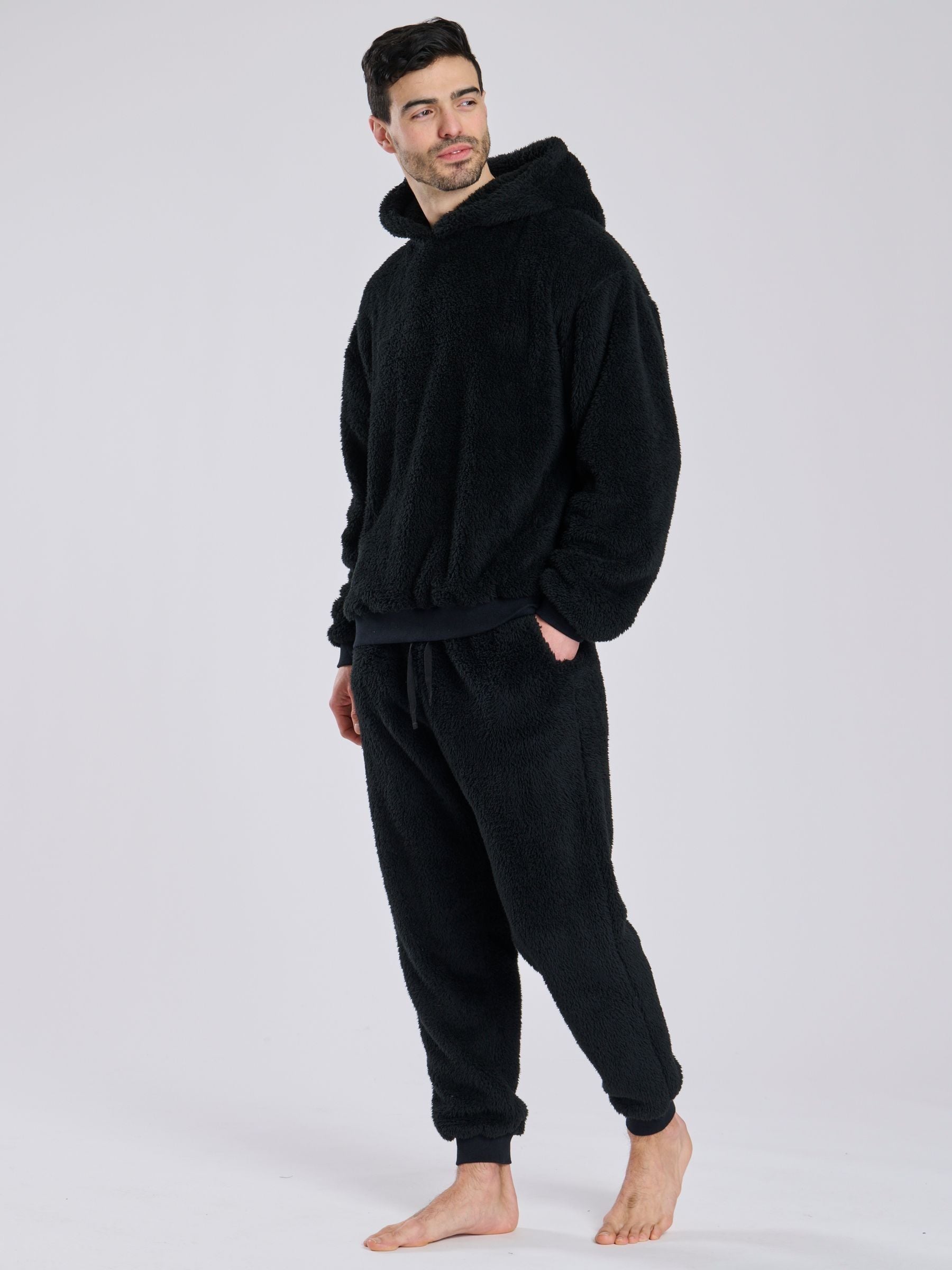 Zwart - Loungeable Sherpa joggingbroek