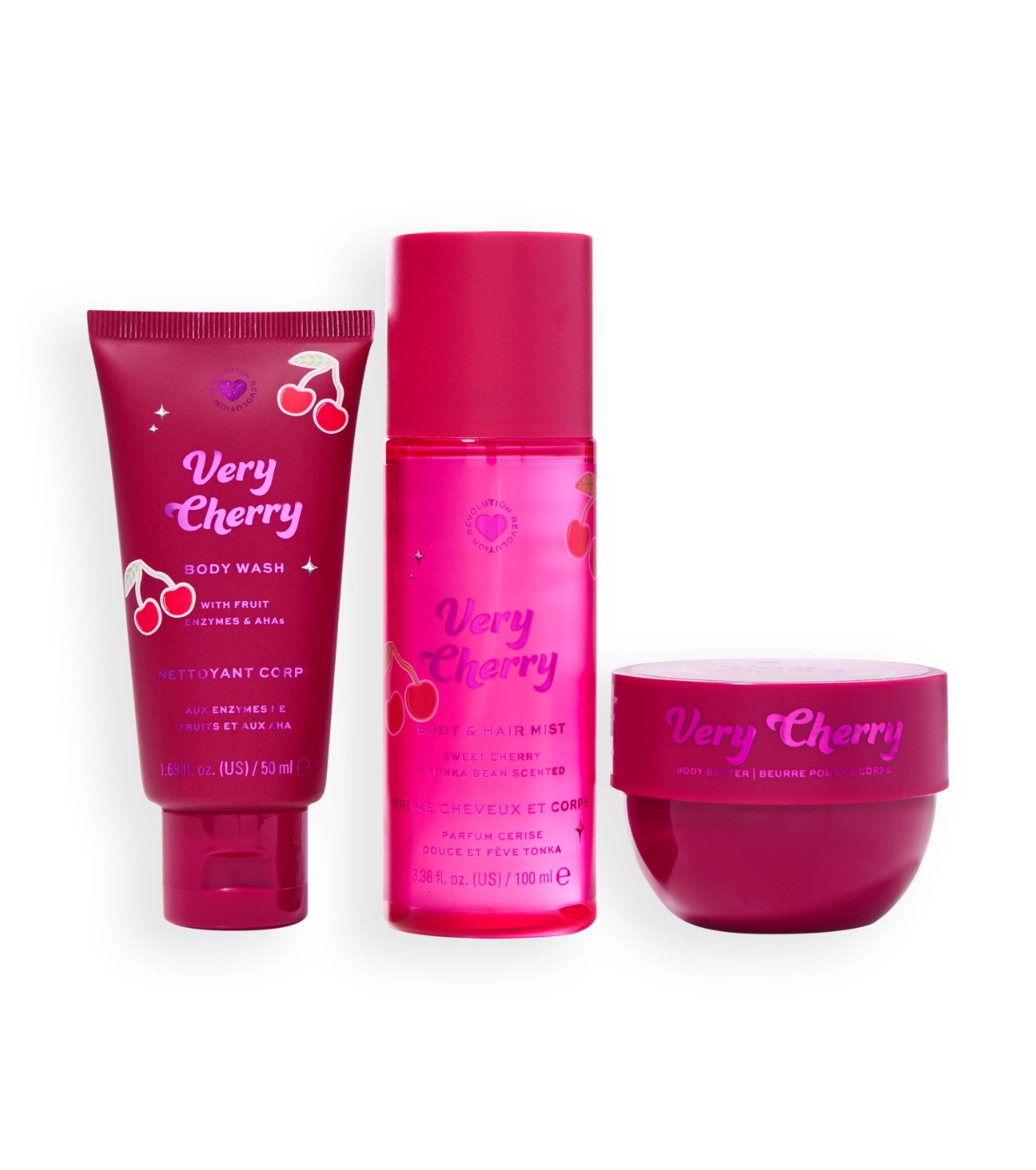 I Heart Revolution - *Midnight Cherry* - Conjunto de Cuidados Corporais Very Cherry