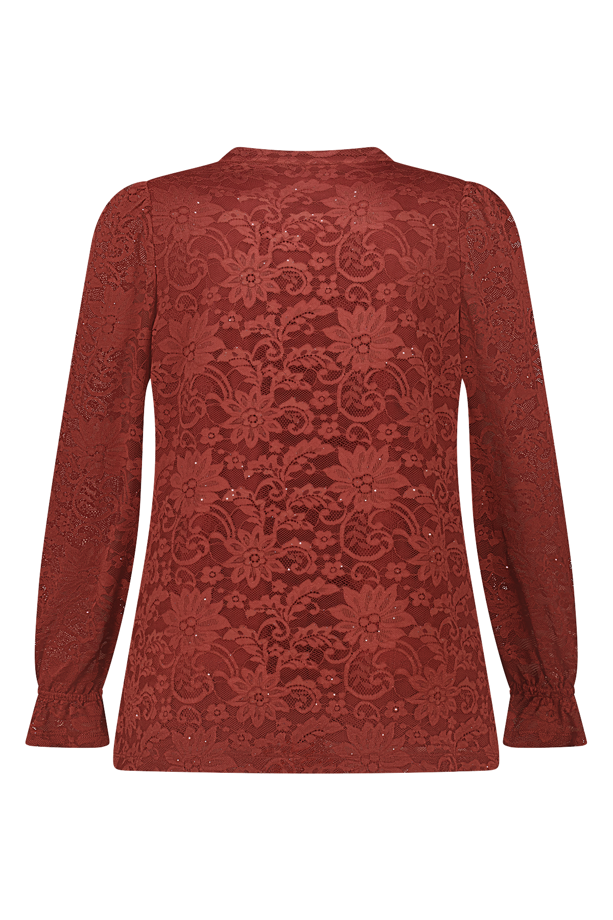 Top met kant stone red