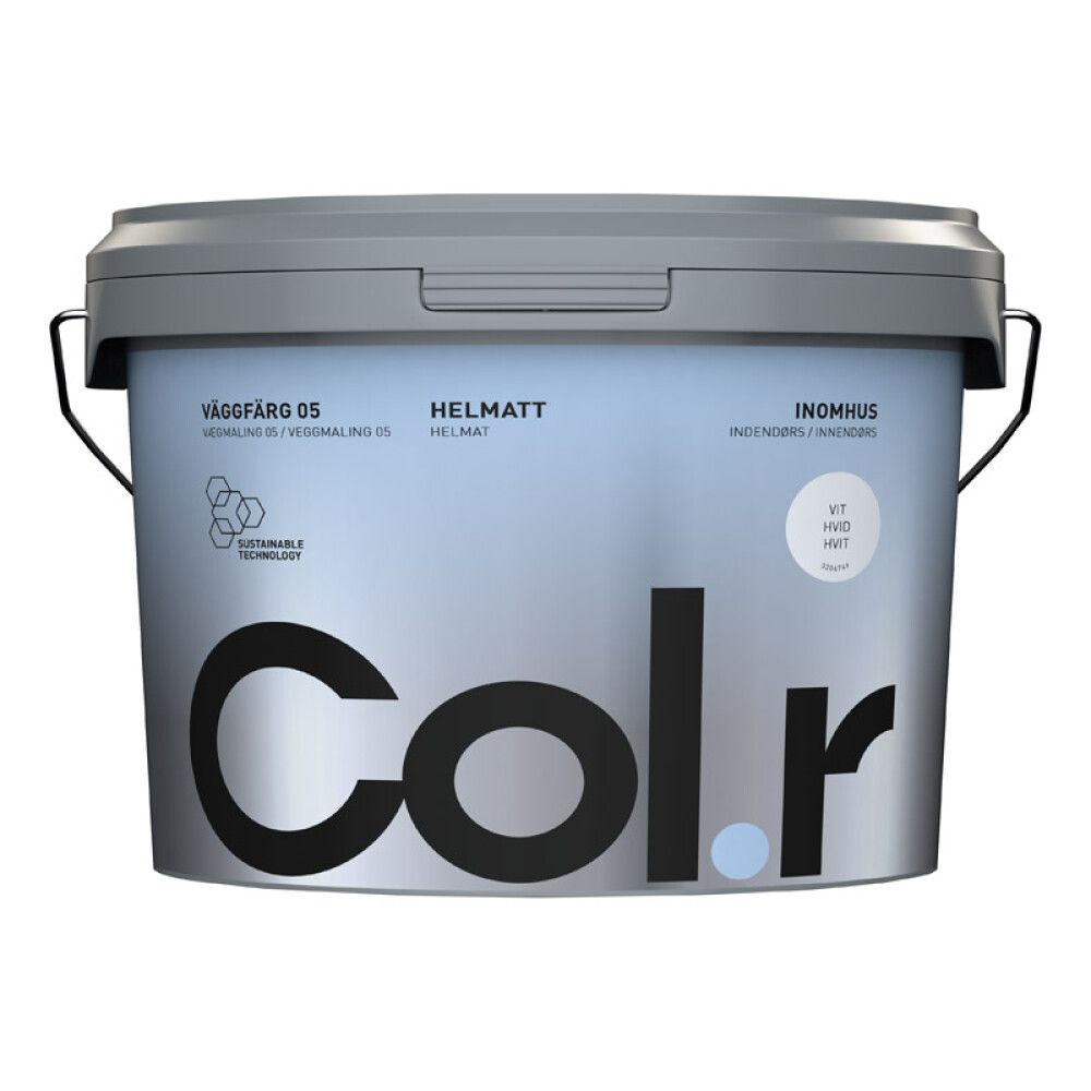 VEGGMALING COL.R HELMATT HVIT 3L