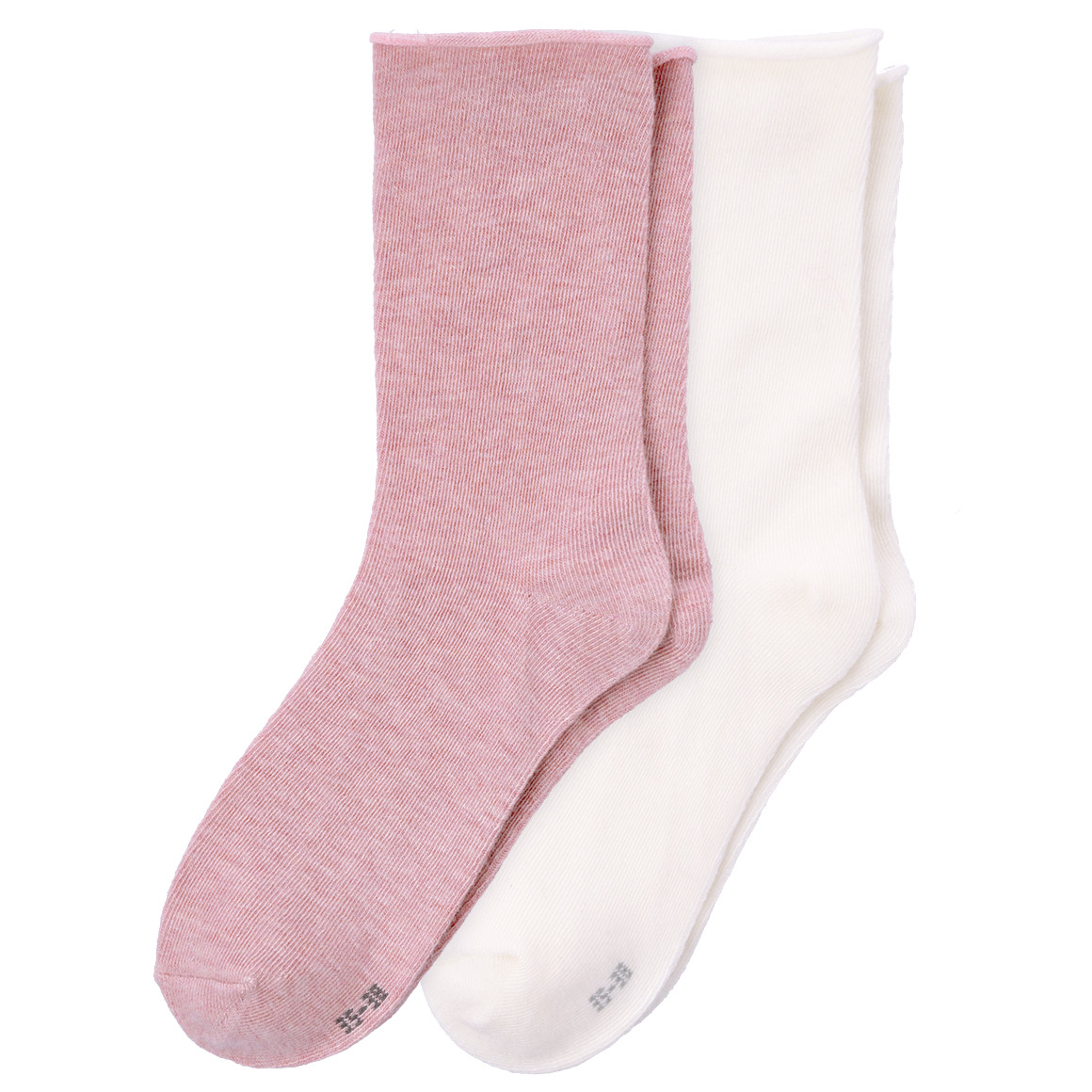 Gina Benotti 2 Paar Damen Socken mit Kaschmir-Anteil weiss / rosa