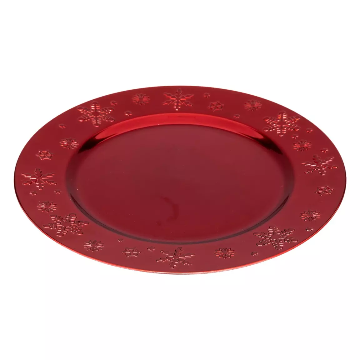 Lot de 12 dessous d'assiette Flocon Rouge
