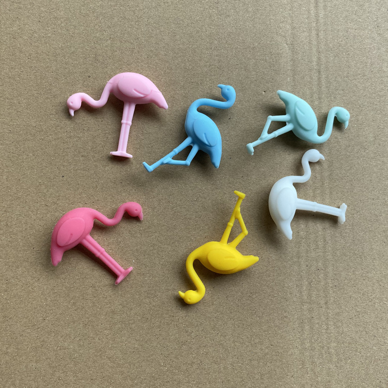 (6er Set) Silikon Glas Markierer Wiederverwendbare Trinkglas Markierung - Flamingo