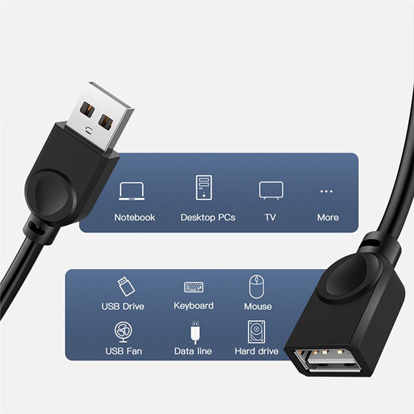(10m) USB A auf USB 2.0 A-Buchse Verlängerungskabel Adapter Kabel - Schwarz