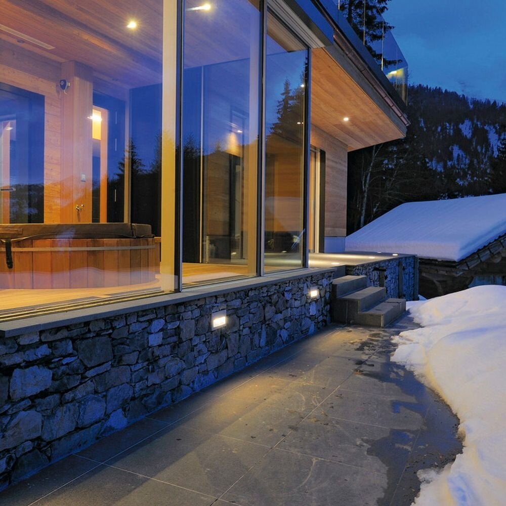 Downunder LED inbouwwandlamp Brick, zilvergrijs, 3000 K