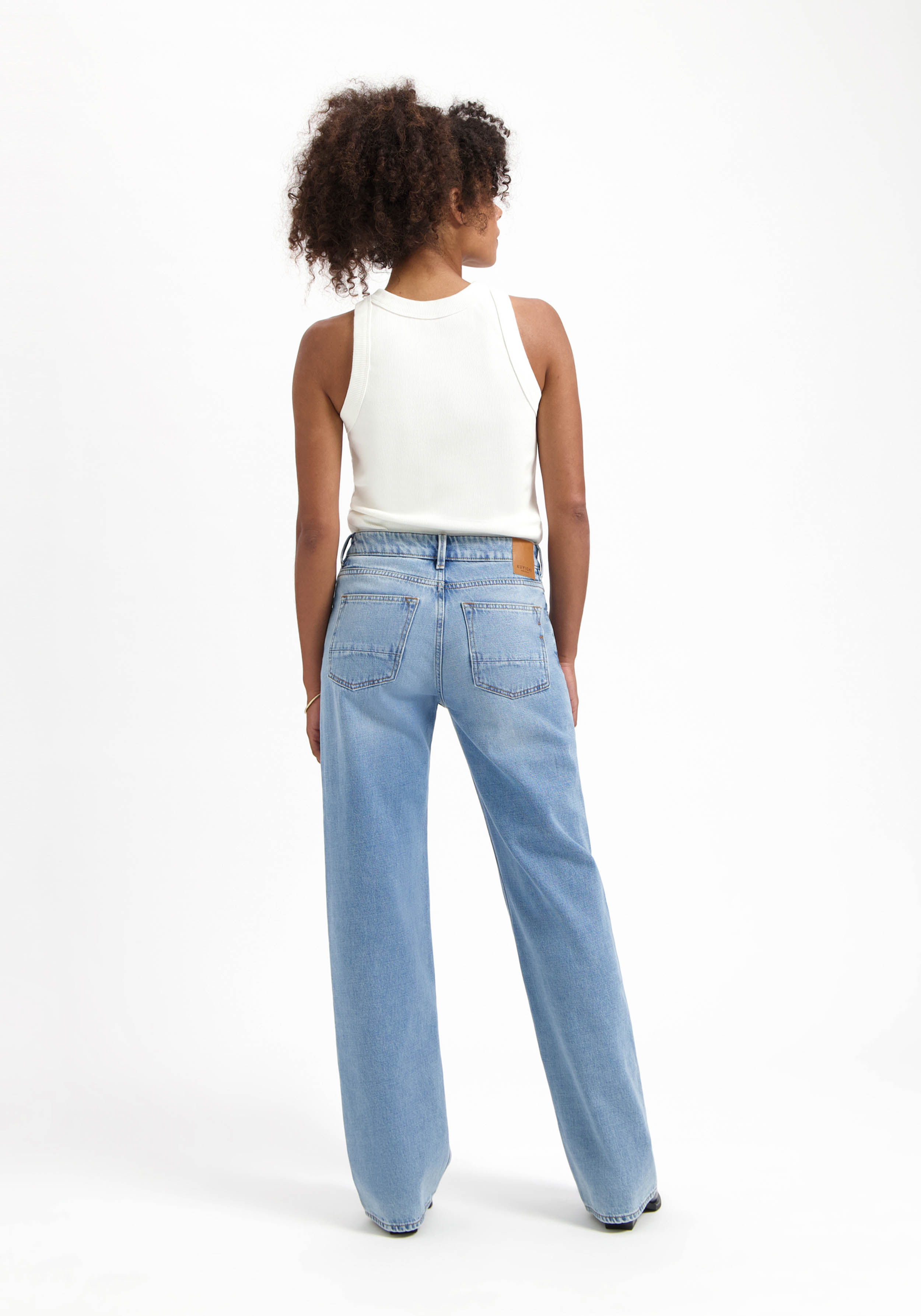 Kuyichi Damen-Jeans Lena Loose Worn Blue