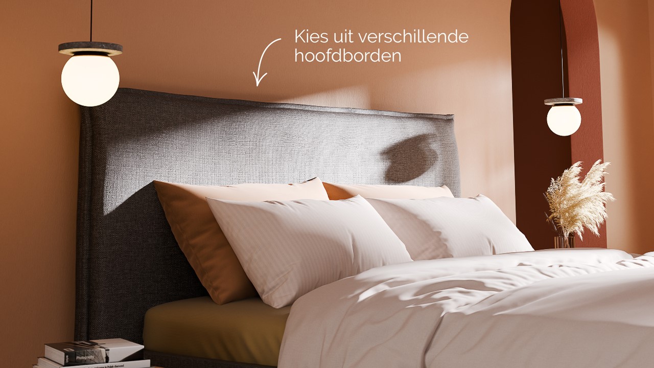 Opbergbed Morgan - Linen touch dark grey