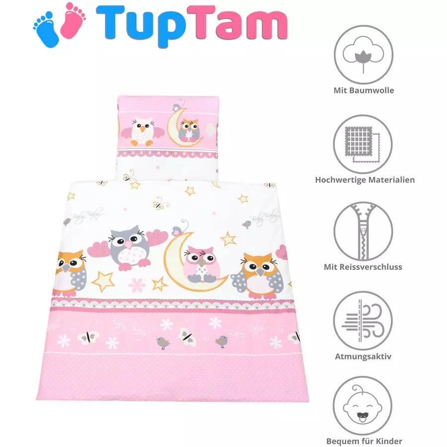 TupTam Unisex Baby Wiegenset 4-teilig rosegold