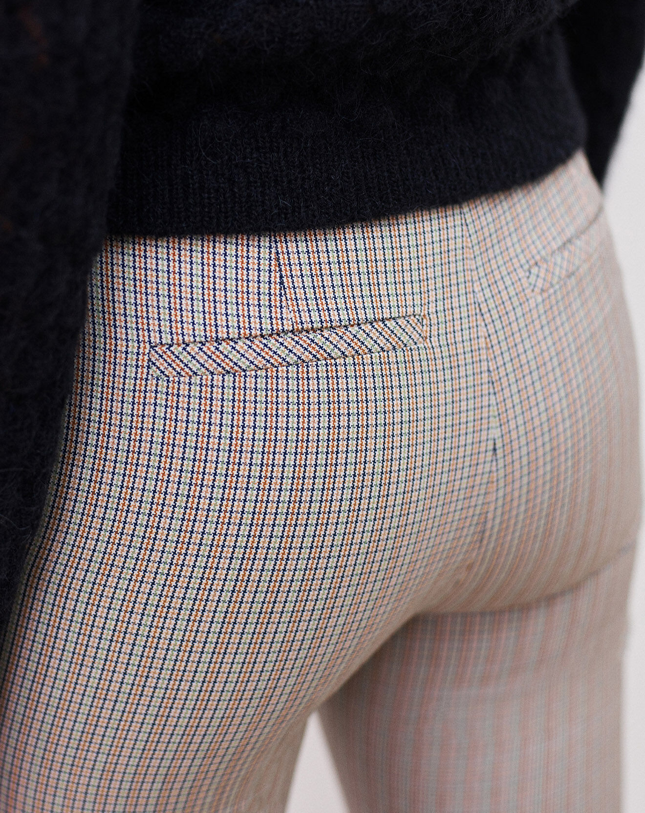 Caroll Pantalon cigarette Thésée à carreaux caramel