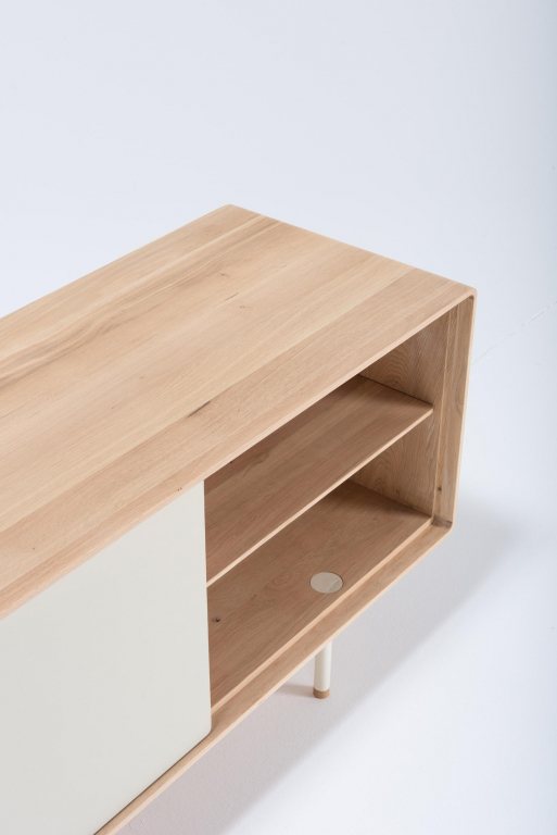 Gazzda Fina dressoir tv-meubel 180x45 whitewash/zwart