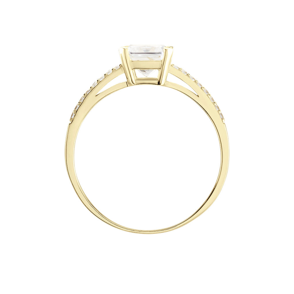Bague Solitaire Or Jaune Beline Oxyde De Zirconium