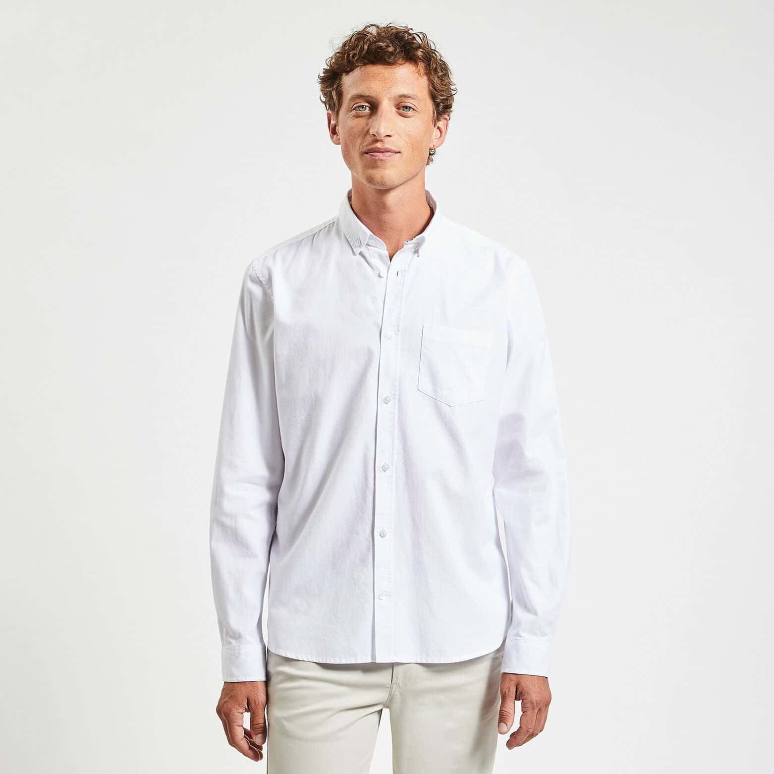 Chemise oxford unie 'le parfait by JULES' coton bi Blanc