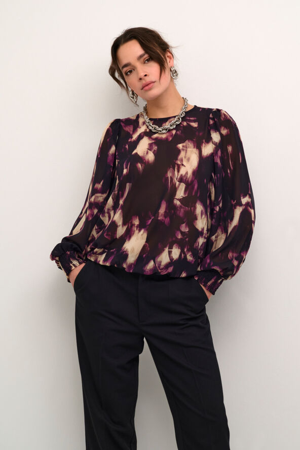 Kaffe KAaska Blouse Purple blurry graphics