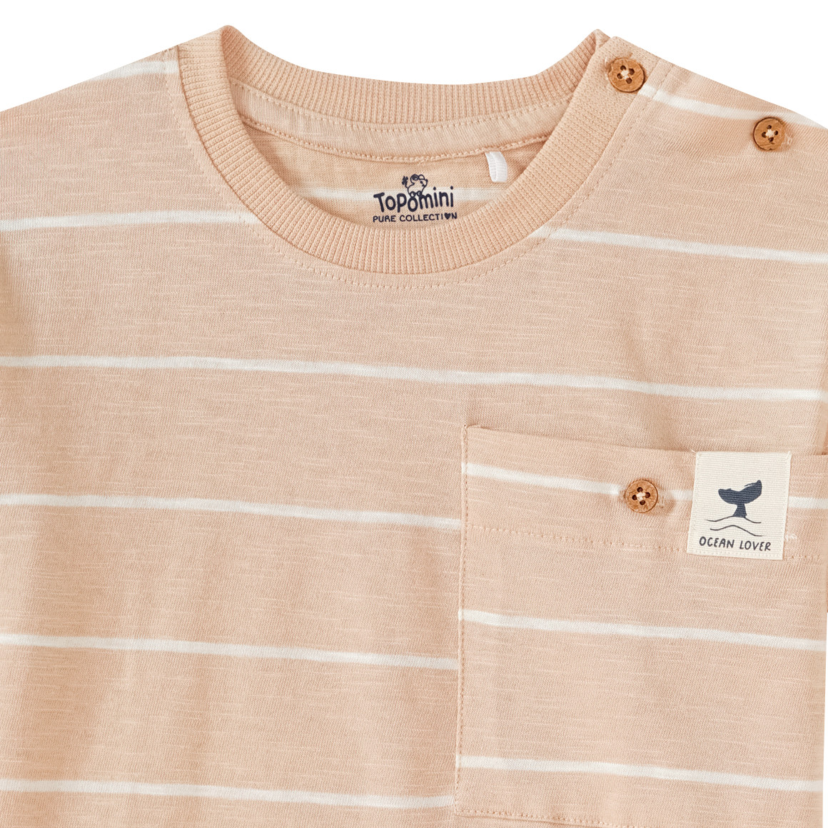 Topomini Pure Collection Baby T-Shirt mit Streifen beige