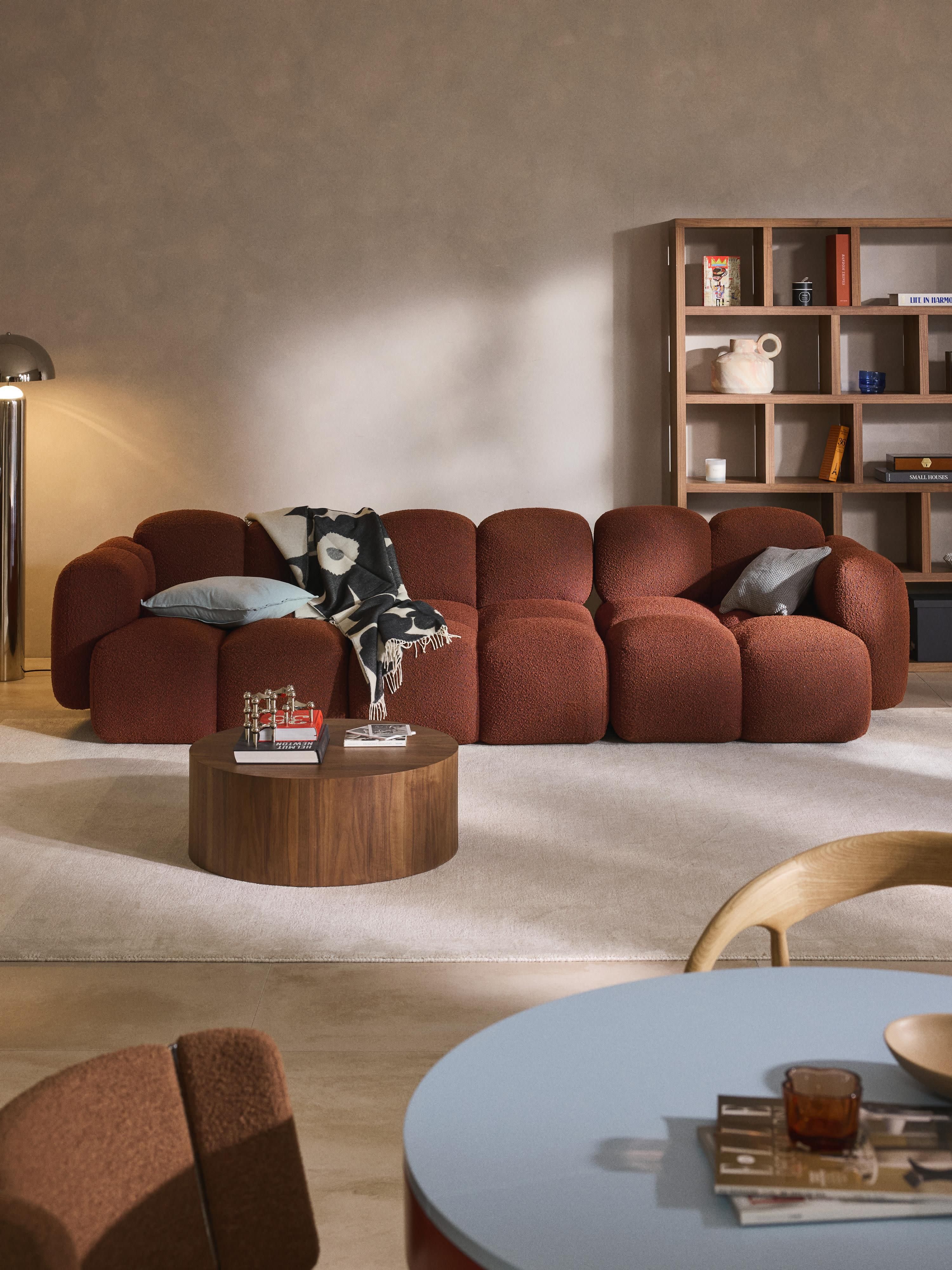 Modulaire bank Tayla (4-zits) van bouclé