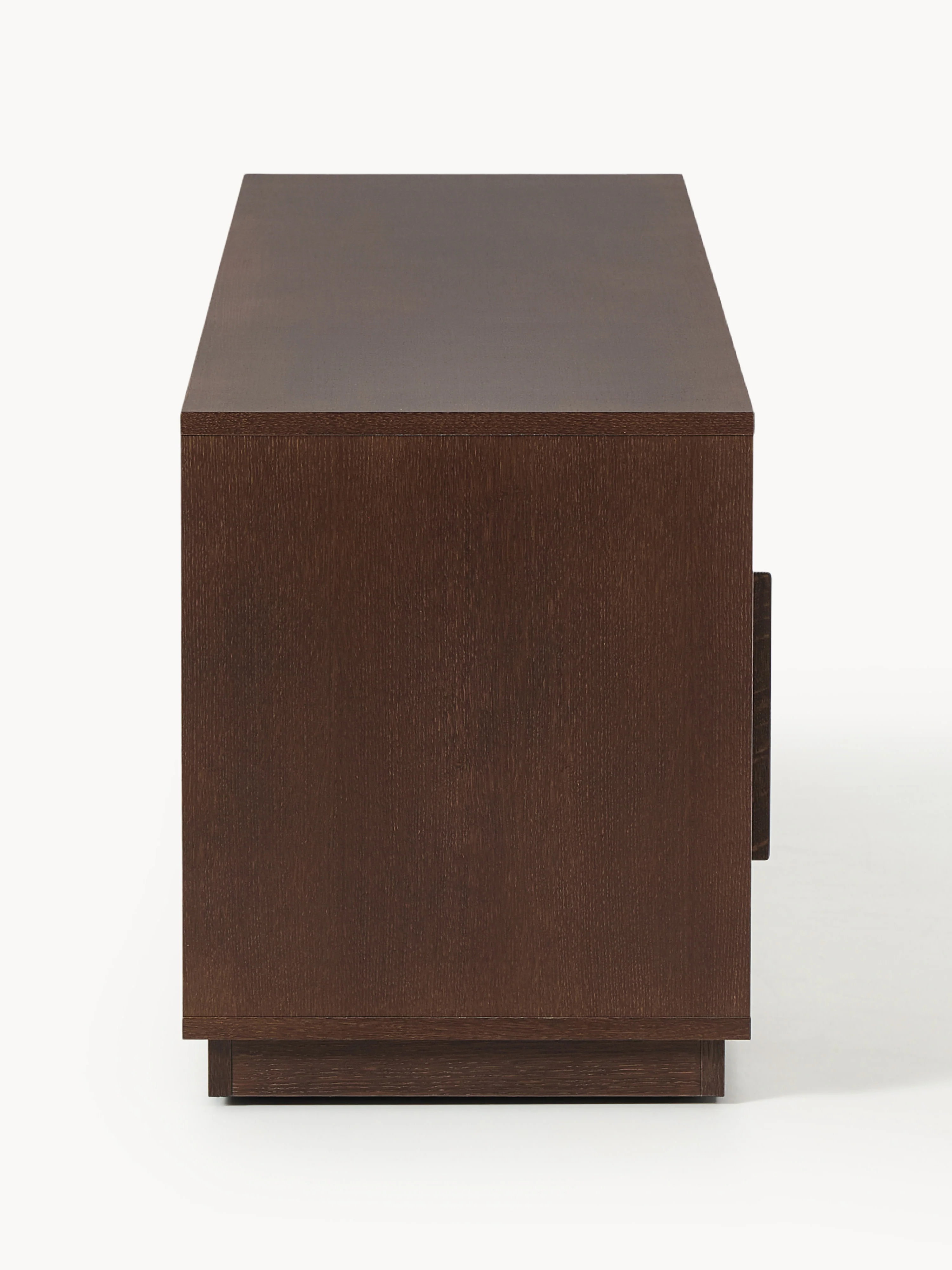 Houten tv-meubel Wisp met gestoffeerde voorkant