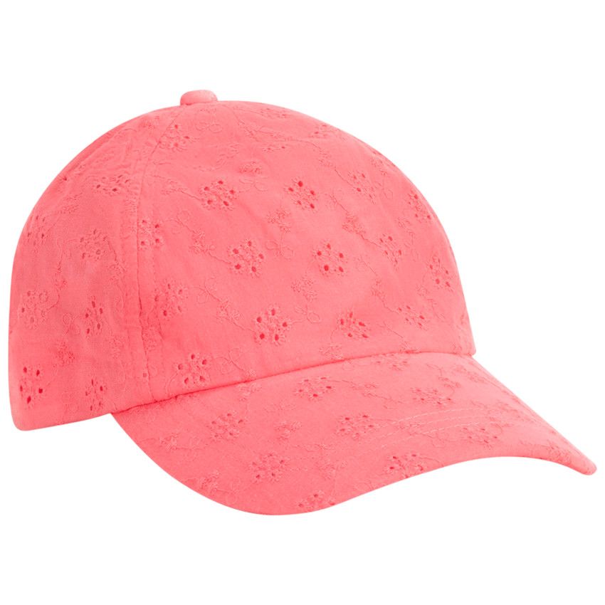 Casquette rose en broderie anglaise pour fille - Multicolore