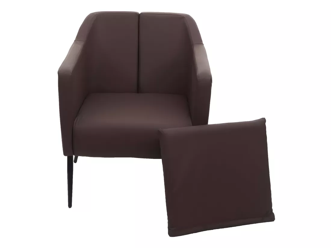 Fauteuil de relaxation MCW-H93a, similicuir marron