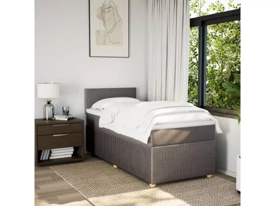 Sommier à lattes de lit avec matelas Taupe 90x190 cm Tissu
