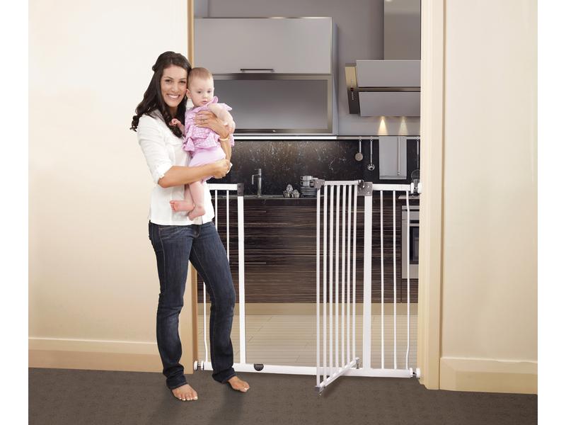 DREAMBABY Türschutzgitter Liberty Xtra tall   Xtra wide 99 Extra hohes & breites Metall-Gangschutzgitter zum Einklemmen