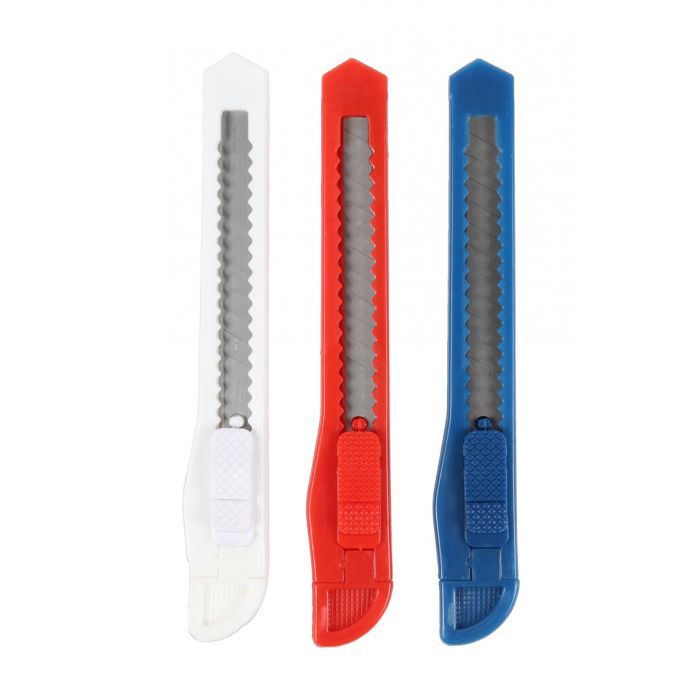 Afbreekmessen - 9mm - Set van 3 - Extra grip - Met veiligheidssluiting (8712448439794)