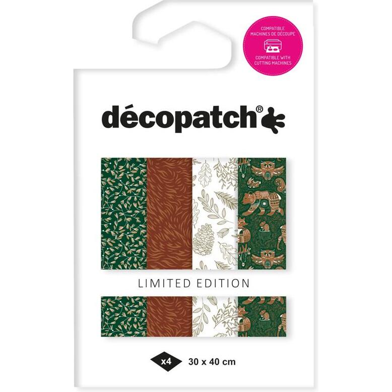 Assortiment de 4 papiers Foil Noël - Forest Nature - Assortiment