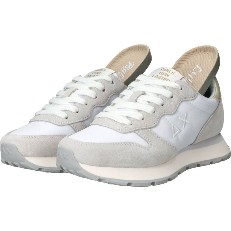 Sun 68 Ally Gold Silver Sneakers Wit Dames