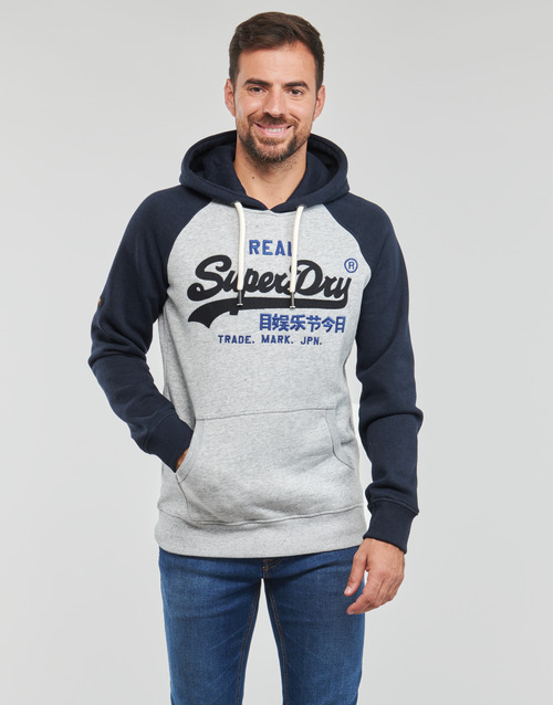 Superdry - VINTAGE VL HERITAGE RGN HOOD - Gris / Marine
