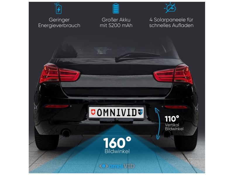 omniVID Rückfahrkamerasystem Solar4 Premium, 4.3 Zoll Premium Kamera-Monitor-Systeme