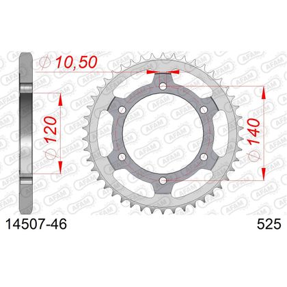 Kit chaine AFAM 525 Type Acier