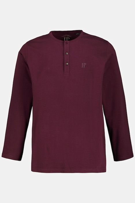 JP 1880 Henley, Basic, Shirt, Langarm, Knopfleiste, bis 8XL