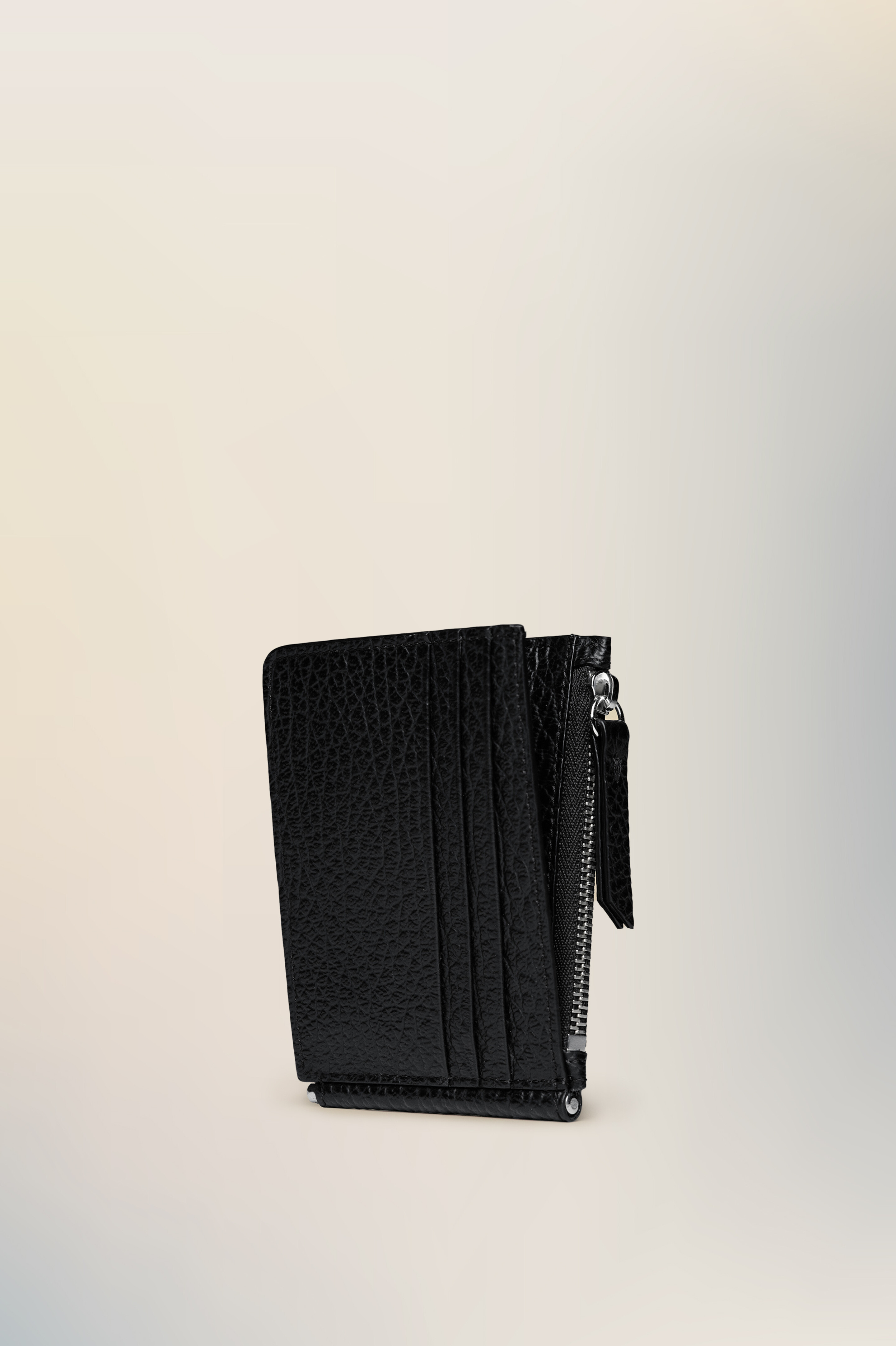 Portefeuille en cuir noir pour femmes