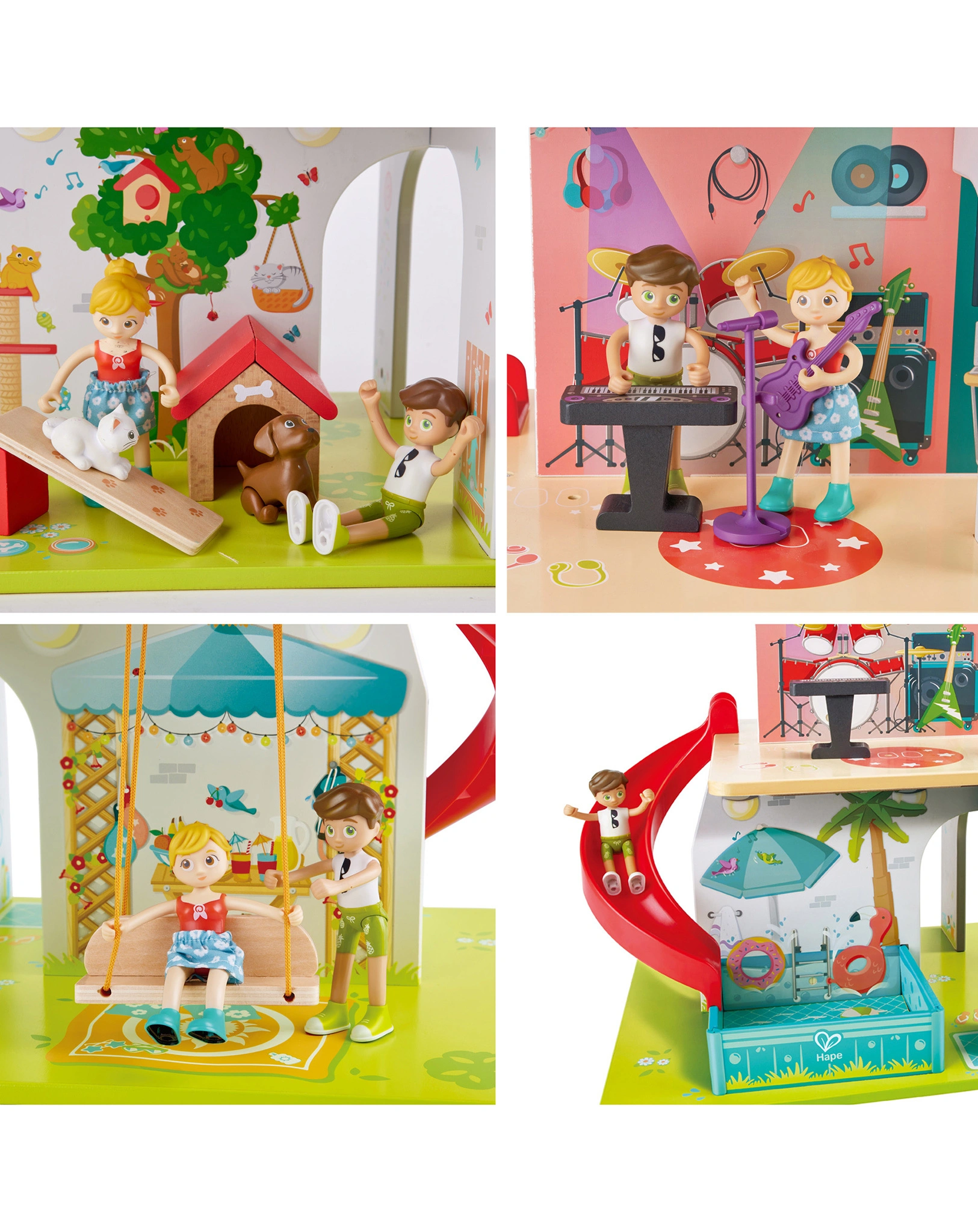 Puppenhaus ROCK & SLIDE in bunt