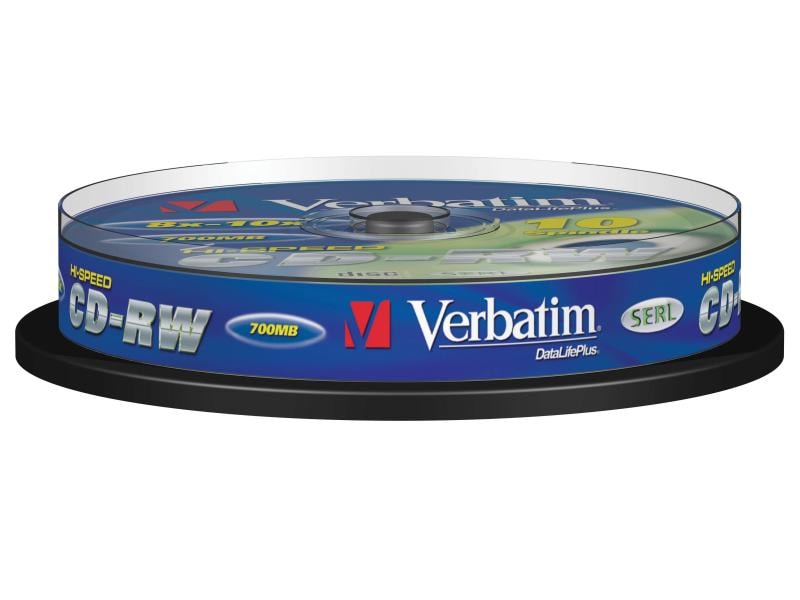 Verbatim CD-RW 0.7 GB, Spindel (10 Stück) CD-RW-Rohlinge, 10er Spindel