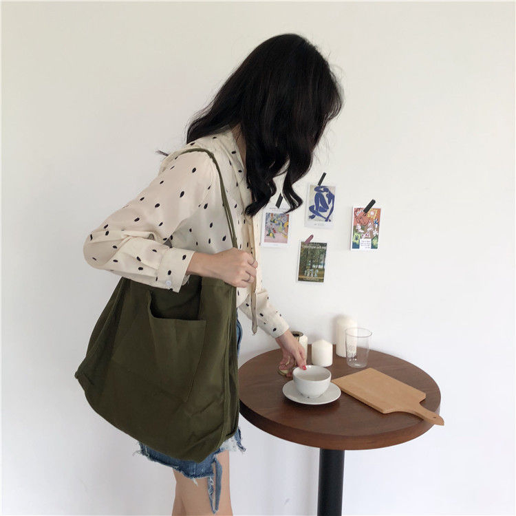 Milha - Effen canvas tas