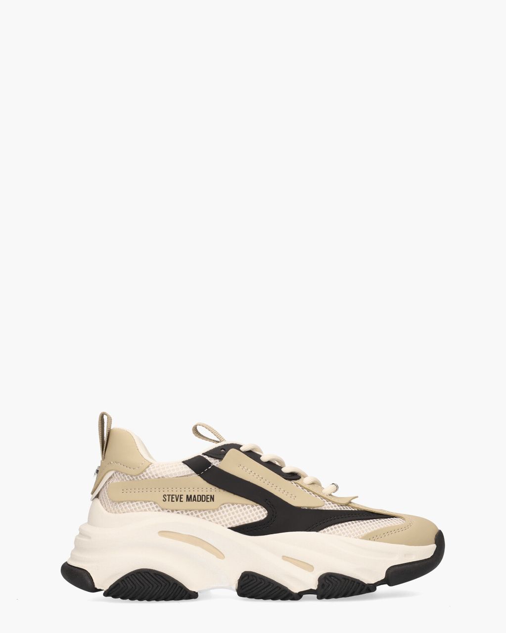 Steve Madden Possession-E Wit/Zwart/Beige Damessneakers
