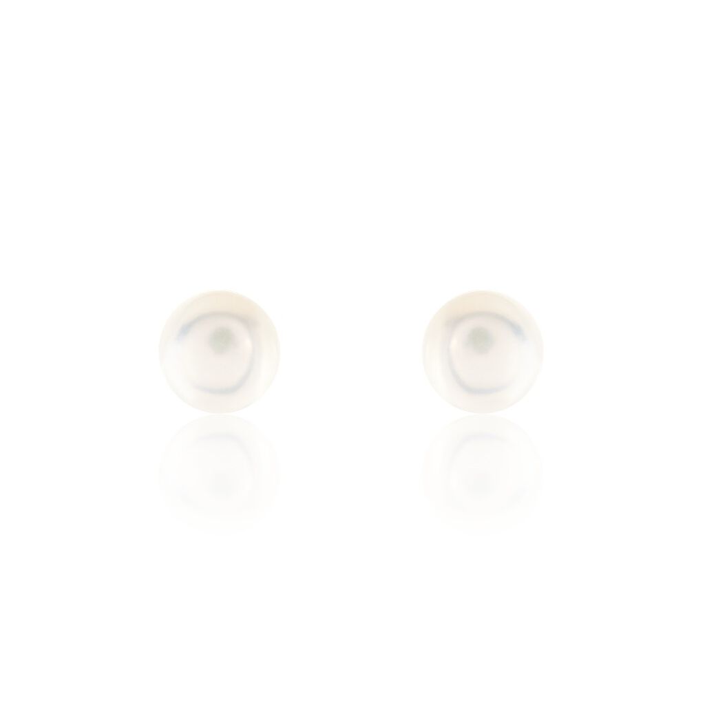 Boucles D'oreilles Puces Pascaloun Argent Perle De Culture