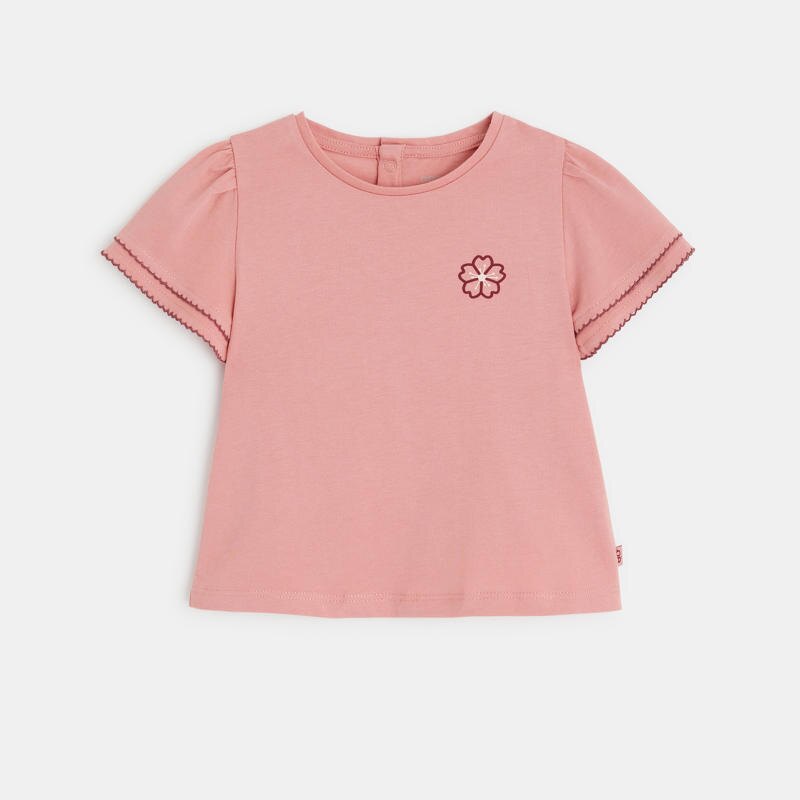 T-shirt fleur rose bébé fille Rose