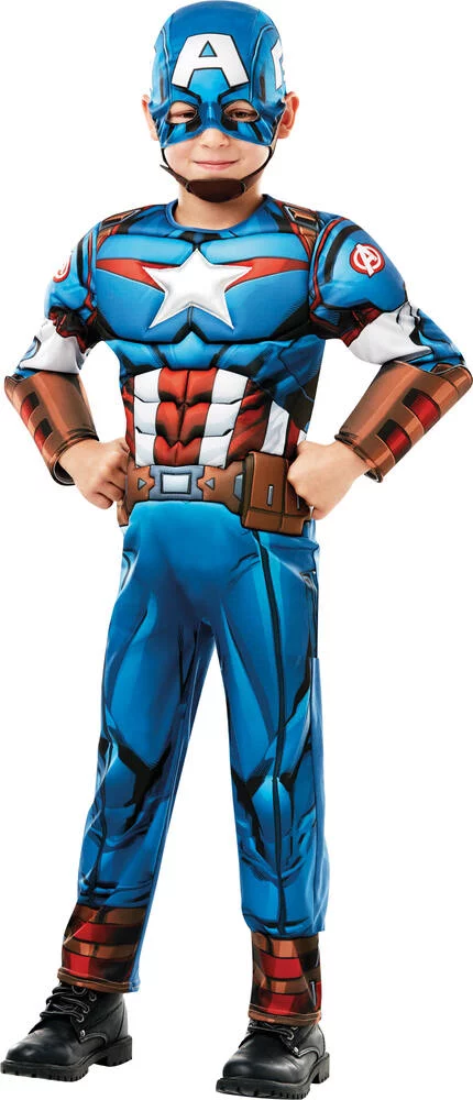MARVEL CAPTAIN AMERICA - DEGUISEMENT LUXE - TAILLE L -  7-8 ANS