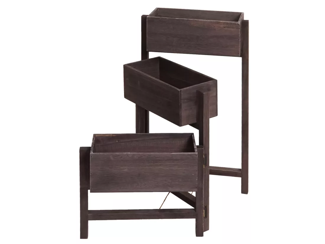 Étagère à plantes Étagère sur pied, gris-brun