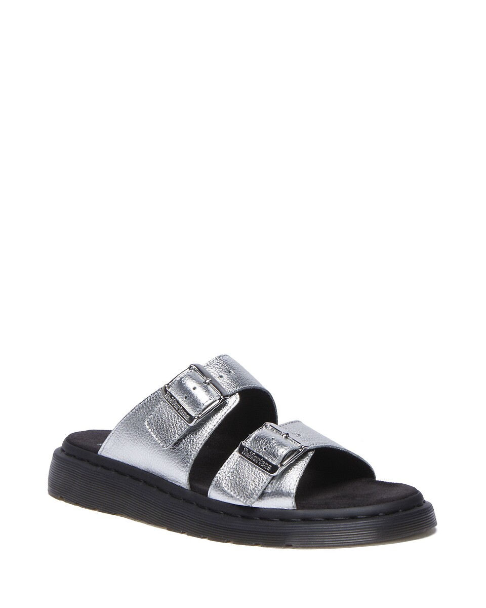 DR. MARTENS<br>Mules de couro Josef Slide Prata Metálico