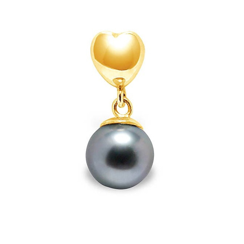 Pendentif Coeur et Perle de Tahiti et Or Jaune 750/1000