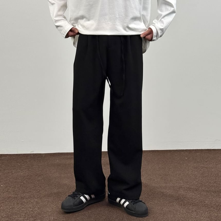 DragonRoad - Mid Rise Plain Straight Leg Dress Pants