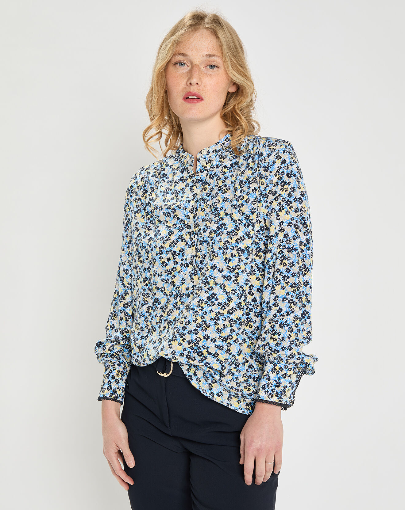 Tommy Hilfiger Blouse imprimée à fleurs bleu/jaune