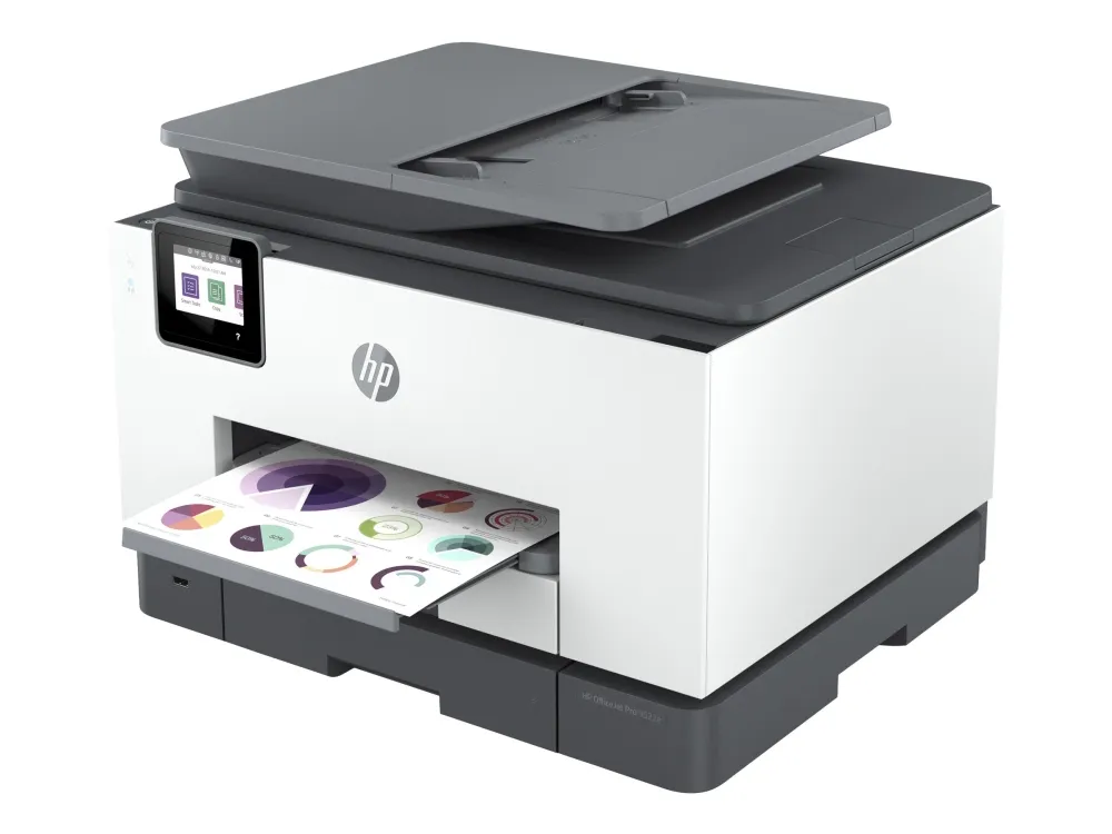 HP Officejet Pro 9022e All-in-One - Multifunktionsprinter - farve - blækprinter - Legal (216 x 356 mm) (original) - A4/Legal (medie) - op til 23 spm (kopiering) - op til 24 spm (udskriver) - 250 ark - 33.6 Kbps - USB 2.0, LAN, Wi-Fi(n), USB vært - HP