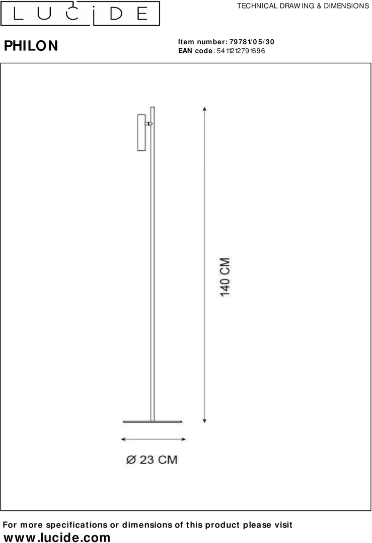 Lucide   Philon Vloerlamp